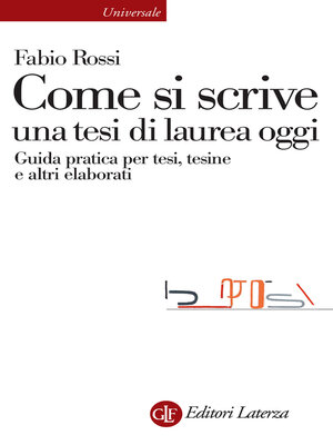 cover image of Come si scrive una tesi di laurea oggi